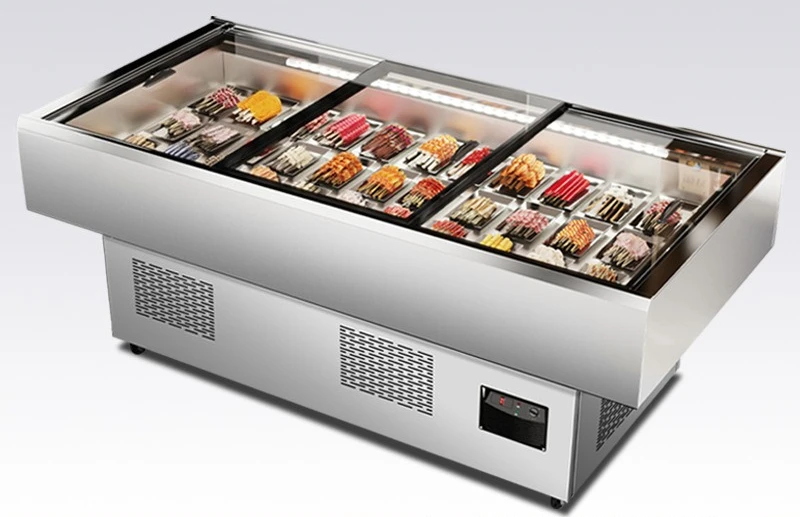 

All stainless steel flat seafood commercial freezer stall refrigeration refrigerator commercial refrigeration