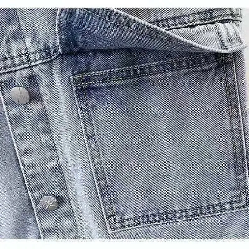 Neue Gedruckt Denim Weste Jacken frauen Frühling Sommer 2022 Neue Brief Einreiher Kurze Weste Workwear Beiläufige Mäntel Weibliche top