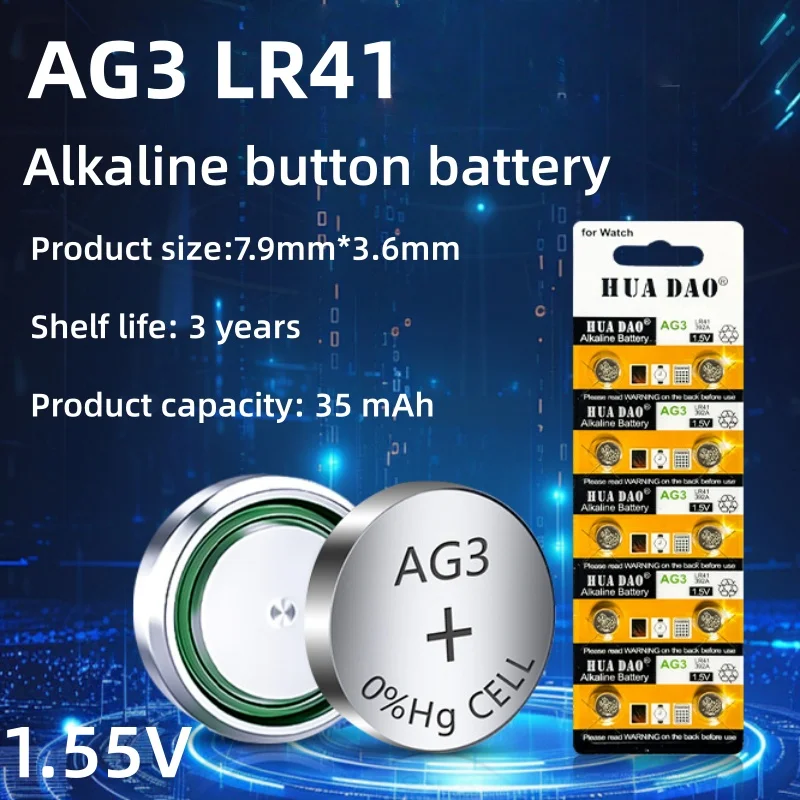 

NEW AG3 LR41 Button Batteries SR41 392 192 Round Cell Coin Alkaline BatteryL736 384 SR41SW CX41 for Watch Toys Clock