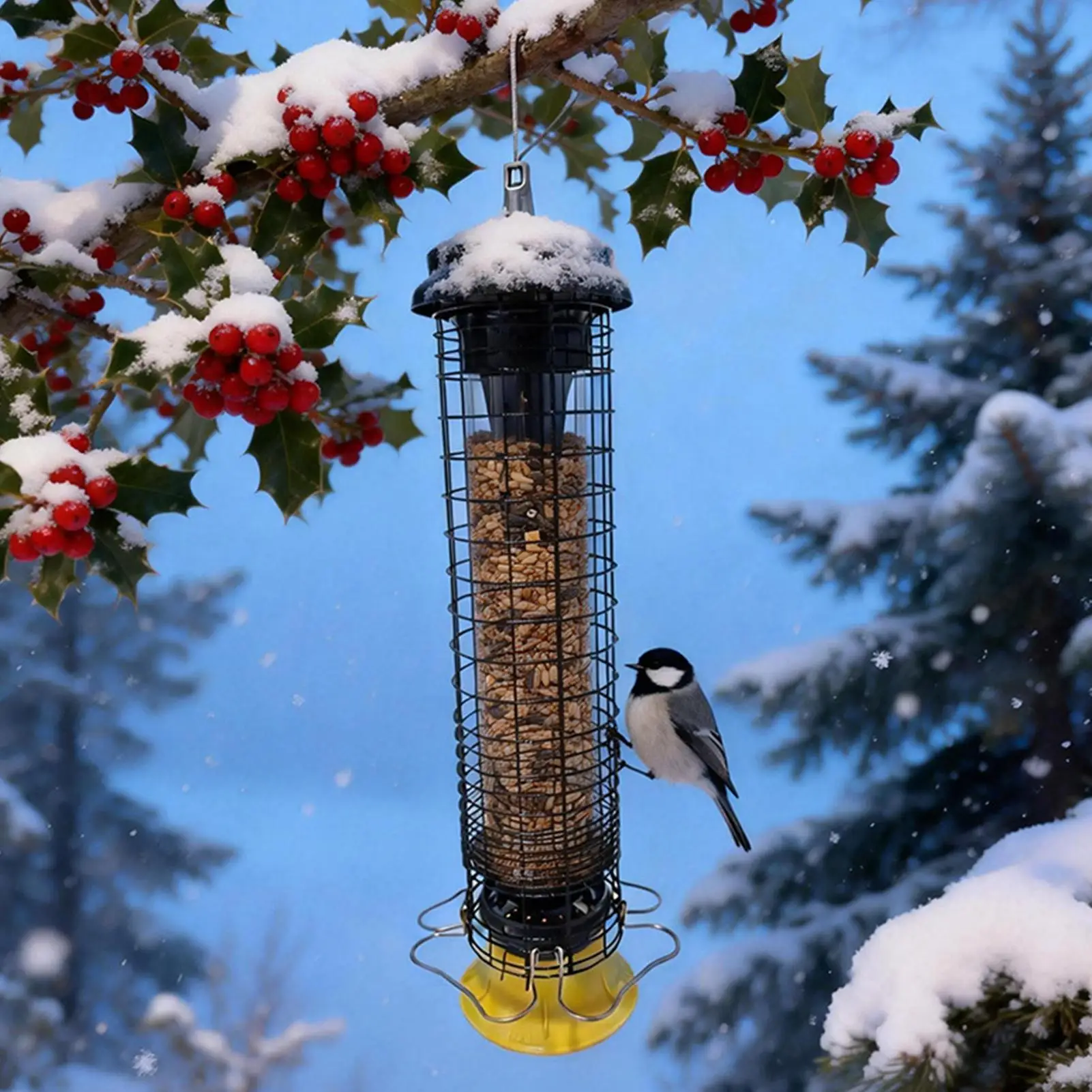 

Bird Feeders For Outdoors Squirrel Proof Weatherproof Heavy Duty Feeding Station With Drainage Tube Bird Feeders For Garden