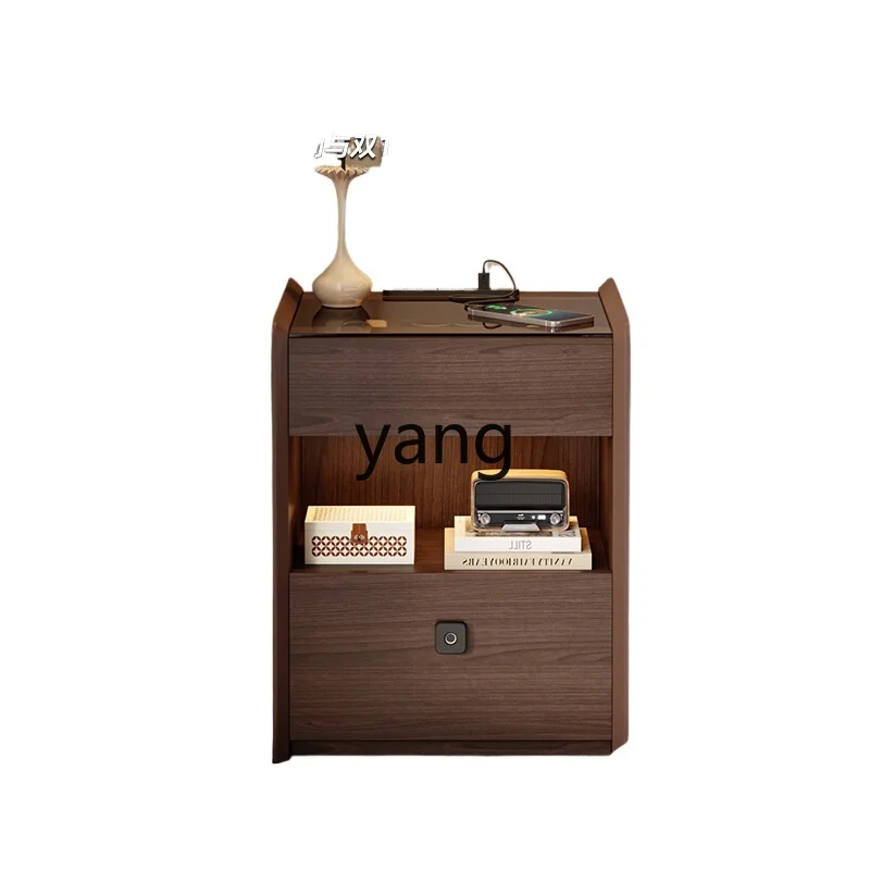 

xyy solid wood bedside table bedside table simple modern small fingerprint lock cabinet