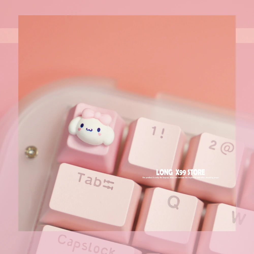 Cartoon Anime Cute Big Ears Cinnamoroll ESC Keys Beautiful Girl Pink Rabbit Personalized Custom PBT Mechanical Keyboard Keycap