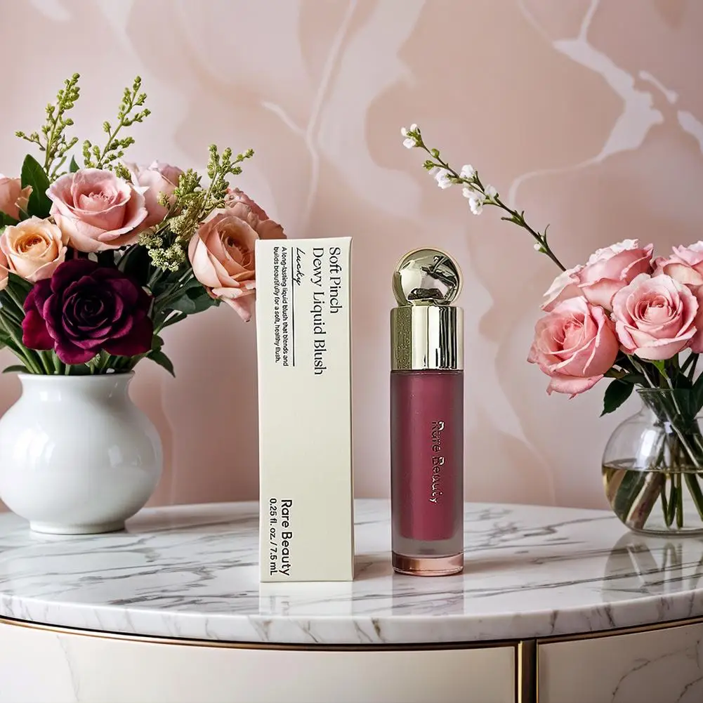 Colorete en polvo líquido mate de belleza rara, resistente al agua, a prueba de sudor, ilumina la baja saturación, maquillaje Facial hidratante Natural