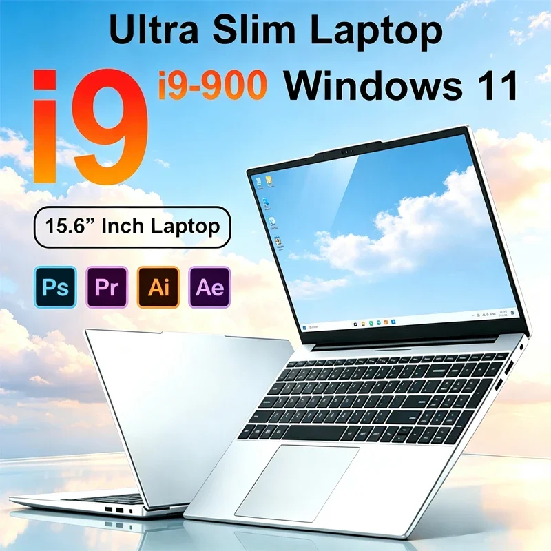 New 15.6 Laptop Intel Core I9-9900 32GB 2TB Gaming PC Ultra Slim Office Study Computer PC Windows 11 Pro 1920*1080 HD