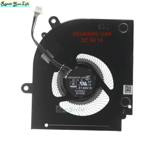 Imagen 2 del producto Ventiladores de refrigeración CPU GPU para MSI Stealth 15M 2021 A11 A11SEK A11UEK A11SDK BS5405HS-U4W BS5405HS-U4X Notebook PC ventilador refrigerador radiador