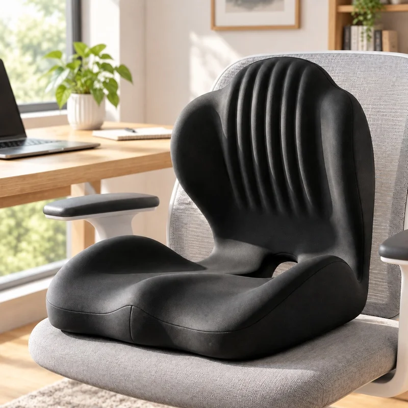 Comfort-Enhancing Memory Foam Back Support Pillow for Car and Office Seating, Pressure-Reducing Ergonomic Design