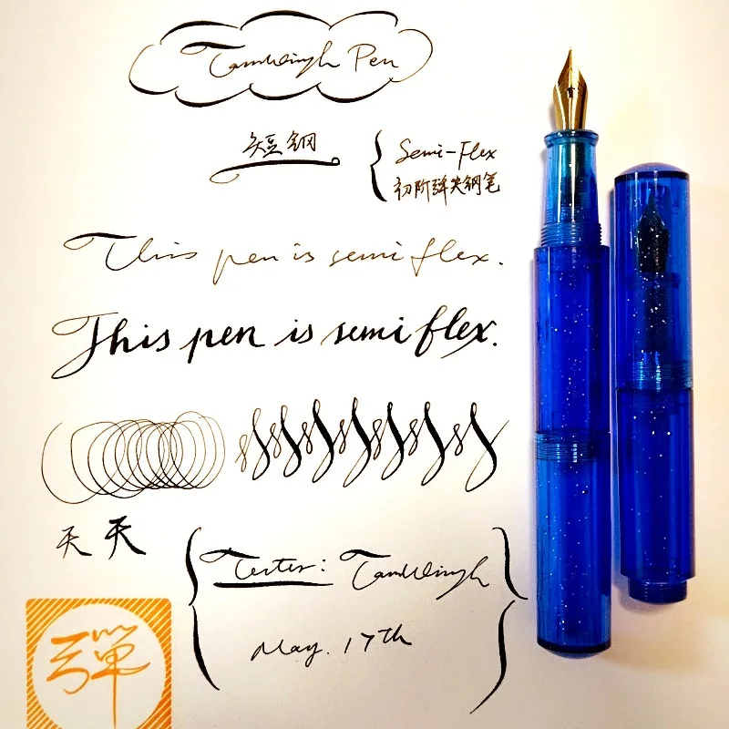 tamwin-super-sharp-fountain-pen-semi-flex-beginner-art-sharp-jinhao-cute-pocket-ink-pen-daily-sketching-flower-body-round-body