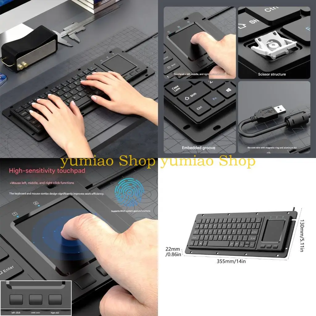 587B 64Key Touchpads Integrated Waterproof Keyboards Supporting 11 Gestures for Industrial Applications Compatibility