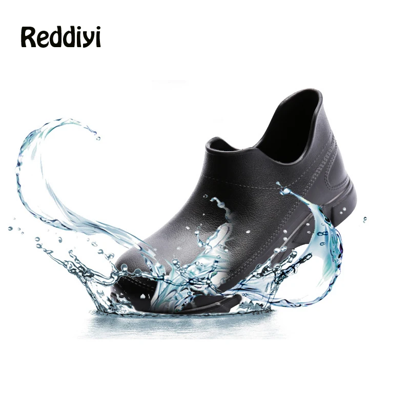 Non Slip Chef Shoes Hotel Restarant Waterproof Oil Proof Kitchen Work Shoes Construction Site Warm and Wear-Resistant Rain Boots