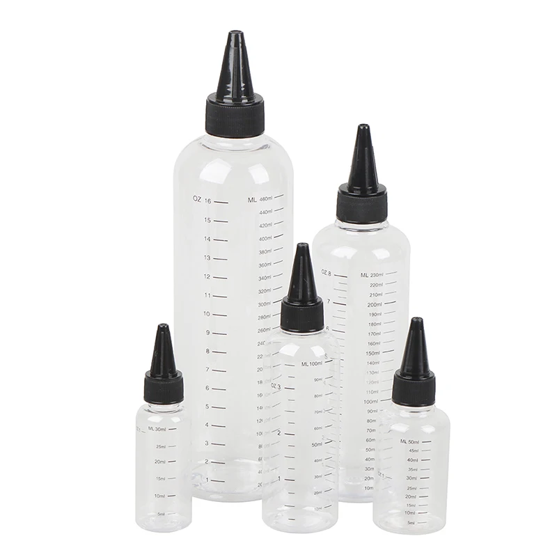 30ml/60ml/100ml/250ml/500ml Plastic Refillable Bottle PET Oil Liquid Dropper Bottles Twist Top Cap Tattoo Pigment Ink Containers