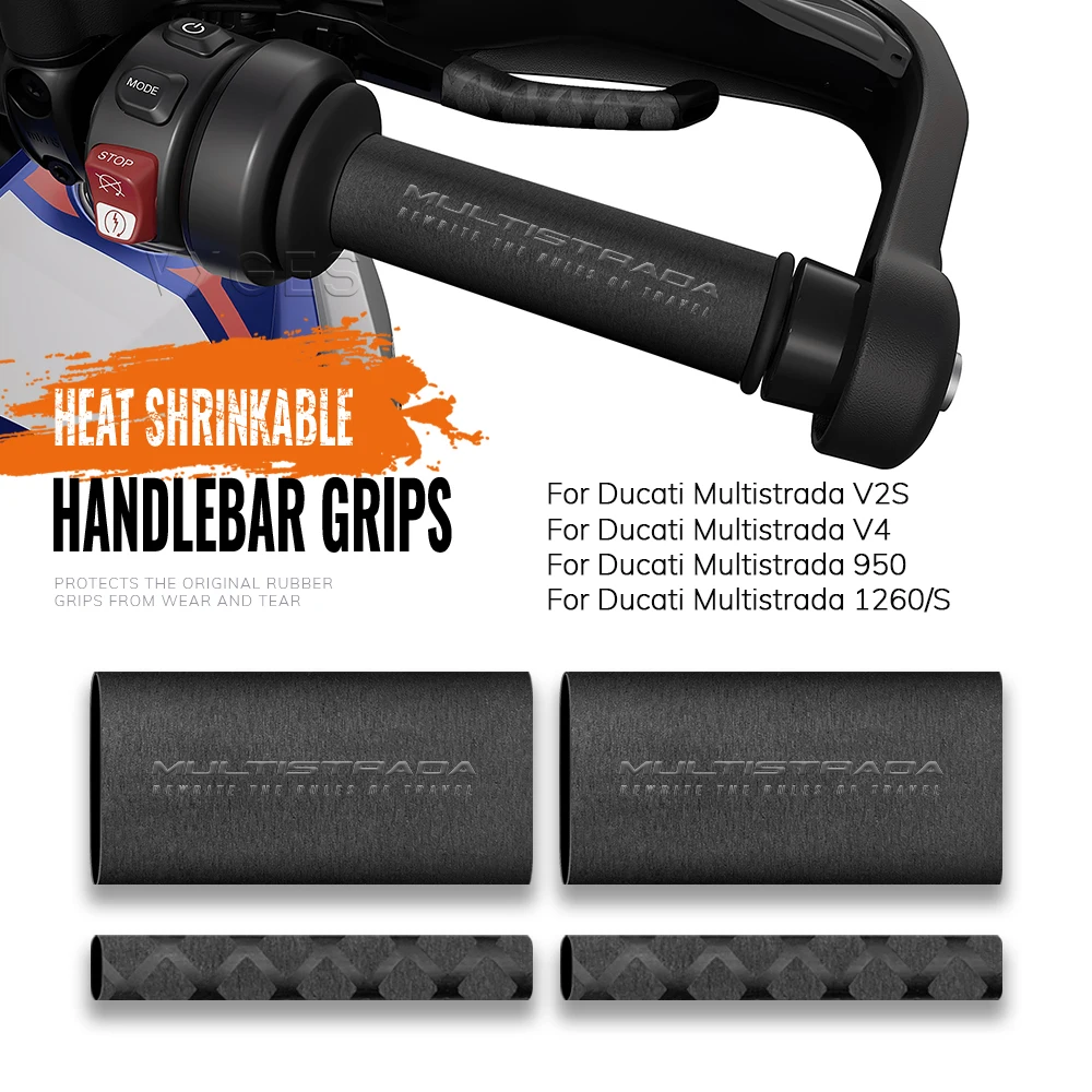 Motorcycle Heat Shrinkable Handlebar Grips For Ducati Multistrada V2S V4 950 1260 Clutch Brake Lever Cover Non-slip Grip Glove