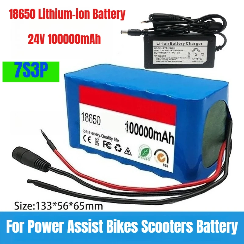 

24V 100000mAh 7S3P 18650 Lithium-ion Battery Pack with Built-in BMS 100Ah for Power Assist Bikes Scooters Battery