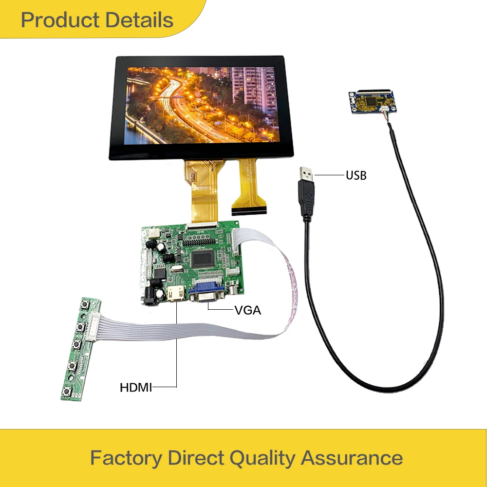 LESOWN 7 inch Touch Screen IPS 800x480 HD LCD HDMI Display Compatible with VGA PC Secondary Screen for Raspberry Pi 4B 3B+ 3B