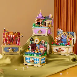 Fairytale Music Box Treasure Chest Fairy Tale Scene Bricks Doll Desktop Decoration DIY Ornament Birthday Holiday Gift For Girls