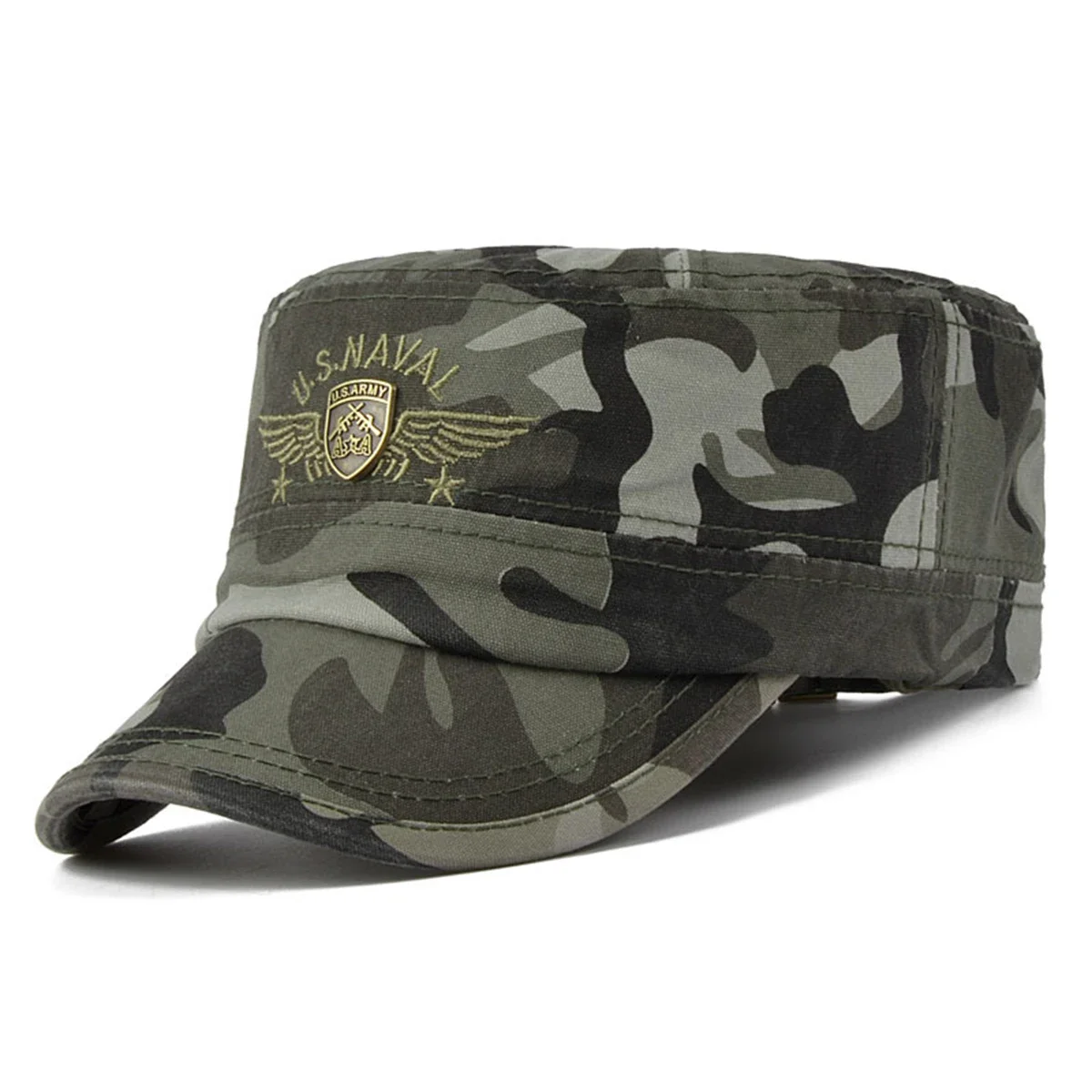 Unisex USNAVAL Embroidery Baseball Cap Spring Autumn Outdoor Adjustable Casual Hats Men Flat Top Military Caps Hip-hop Hats