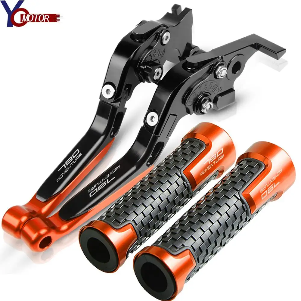 

Motorcycle Accessories Folding Extendable Brake Clutch Levers and handlebar grips FOR 790ADVENTURE 790 ADVENTURE 2017 2018 2019