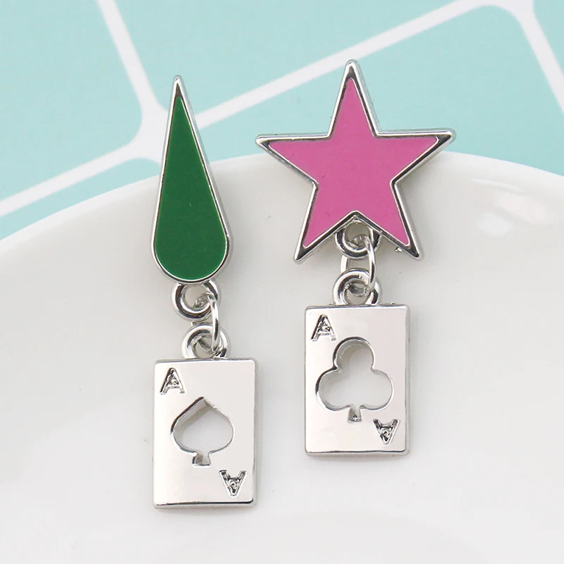 Hisoka Anime-themed Five-pointed Star Teardrop Earrings Anime Accessories Gifts Cosplay Costumes Props Anime DIY Fashion Jewelry