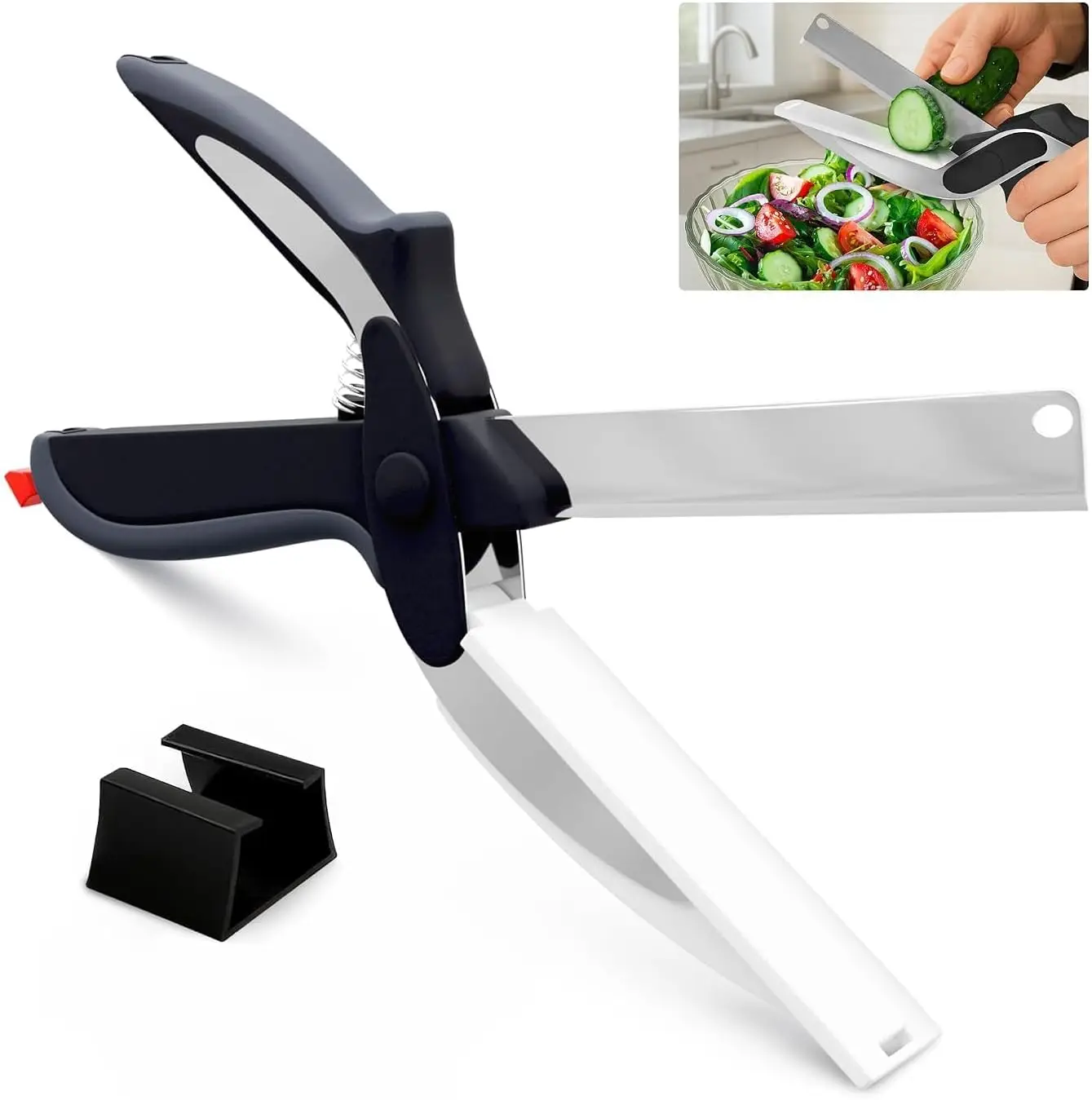 2 in 1 Kitchen Scissors for Food, Cutting Board Scissors with Safety Lock
