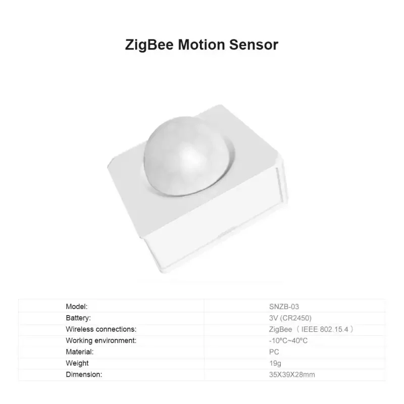 SONOFF SNZB-03 Zigbee Smart Motion Sensor Smart Home rilevatore umano notifica di avviso tramite l\'app Ewelink funziona con SONOFF ZBBridge