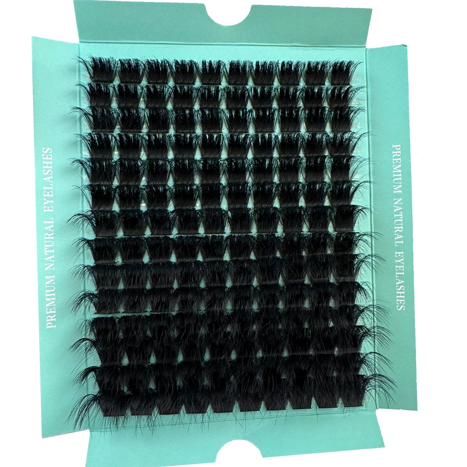 Racimos de pestañas DIY 8D esponjosos 60D-200D, mezcla de 8-20 mm, extensión de pestañas 0.07 mm curva D rusa, gruesas y reutilizables, dramáticas 6