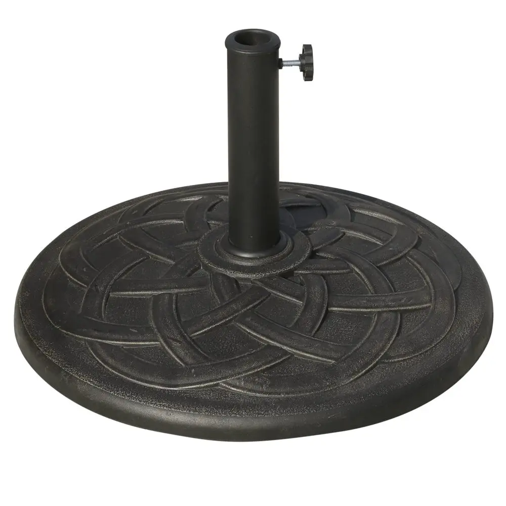 

Outsunny 22"42lbs Decorative Round Resin Umbrella Base Fits Φ1.5"/Φ1.89" Pole Bronze Outdoor