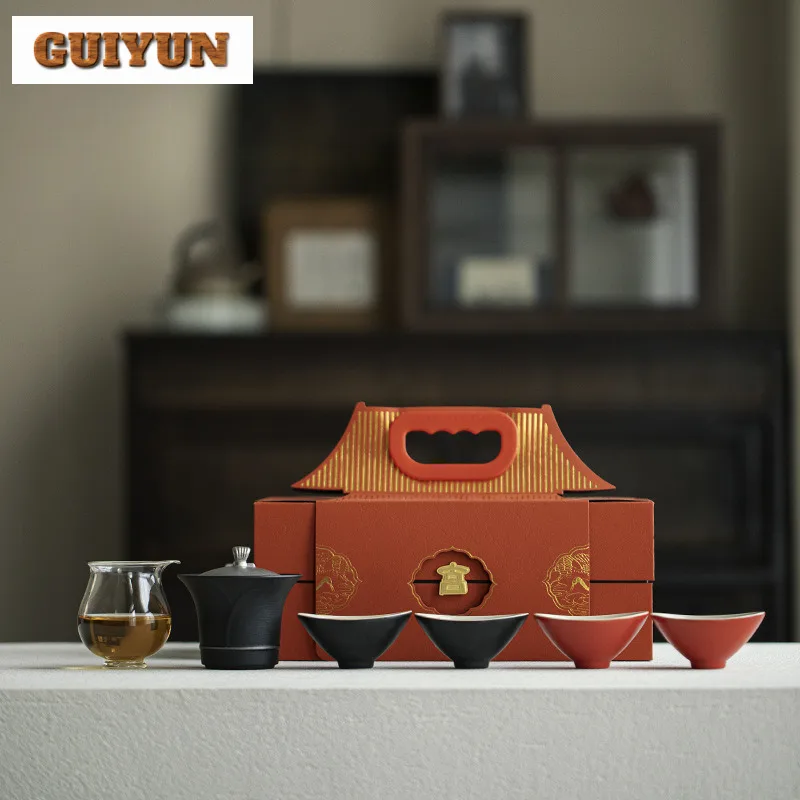 

The Palace Museum Cultural Product Tea Set Complete Set Zen Tea Ceremony Set Household Teapot And Tea Cup Set Tableware Supplies