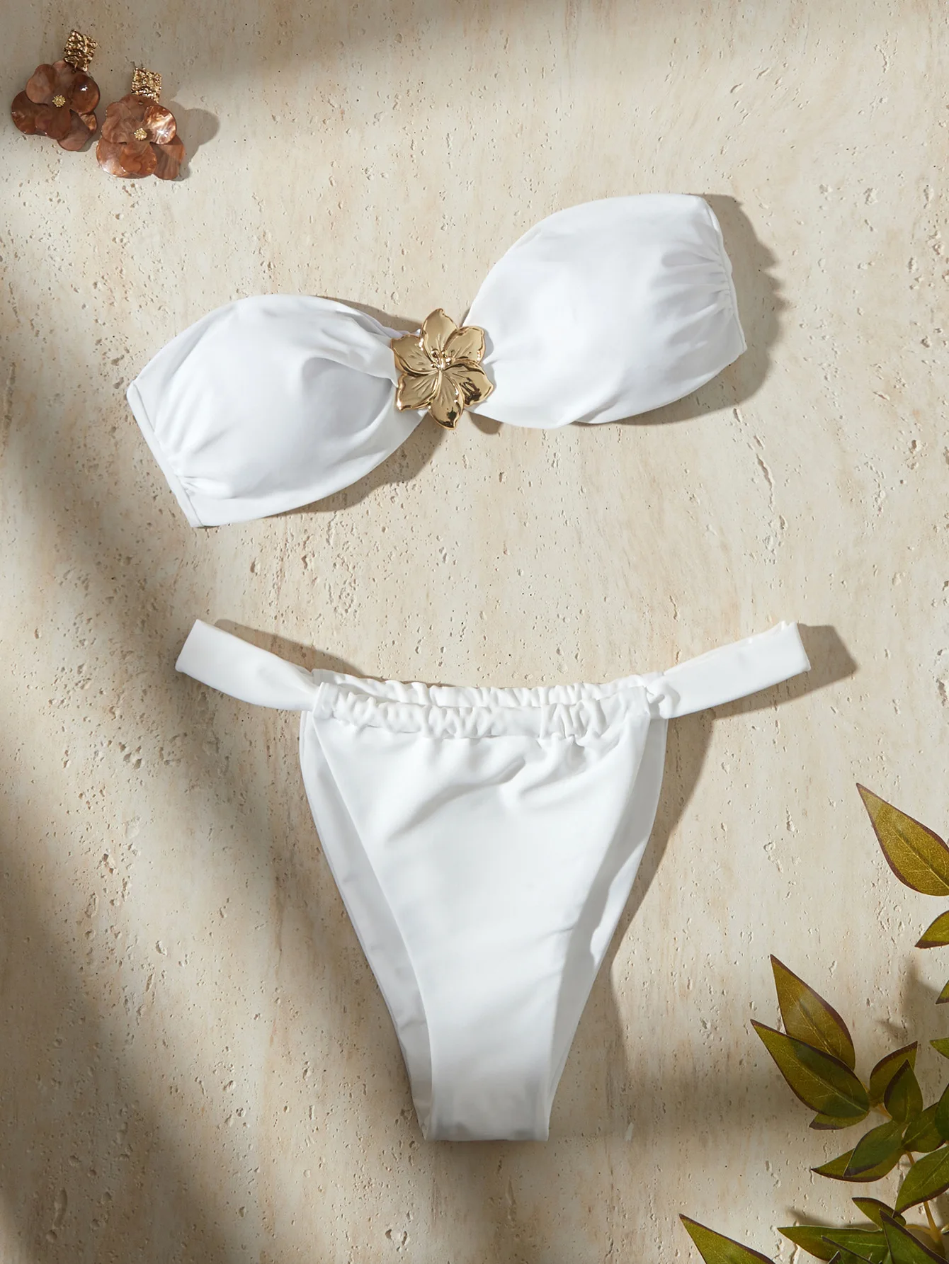 

2025 Sexy Solid Color Brazilian Style Bikini Set Women's Split Swimsuit Fashion Beach Swimwear for Female