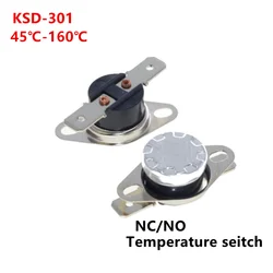 2pcs Bimetal thermostat KSD301 Temperature Switch Thermal Control 40~160C Degree Celsius Manual Reset Thermostat 75 80 85 160 65