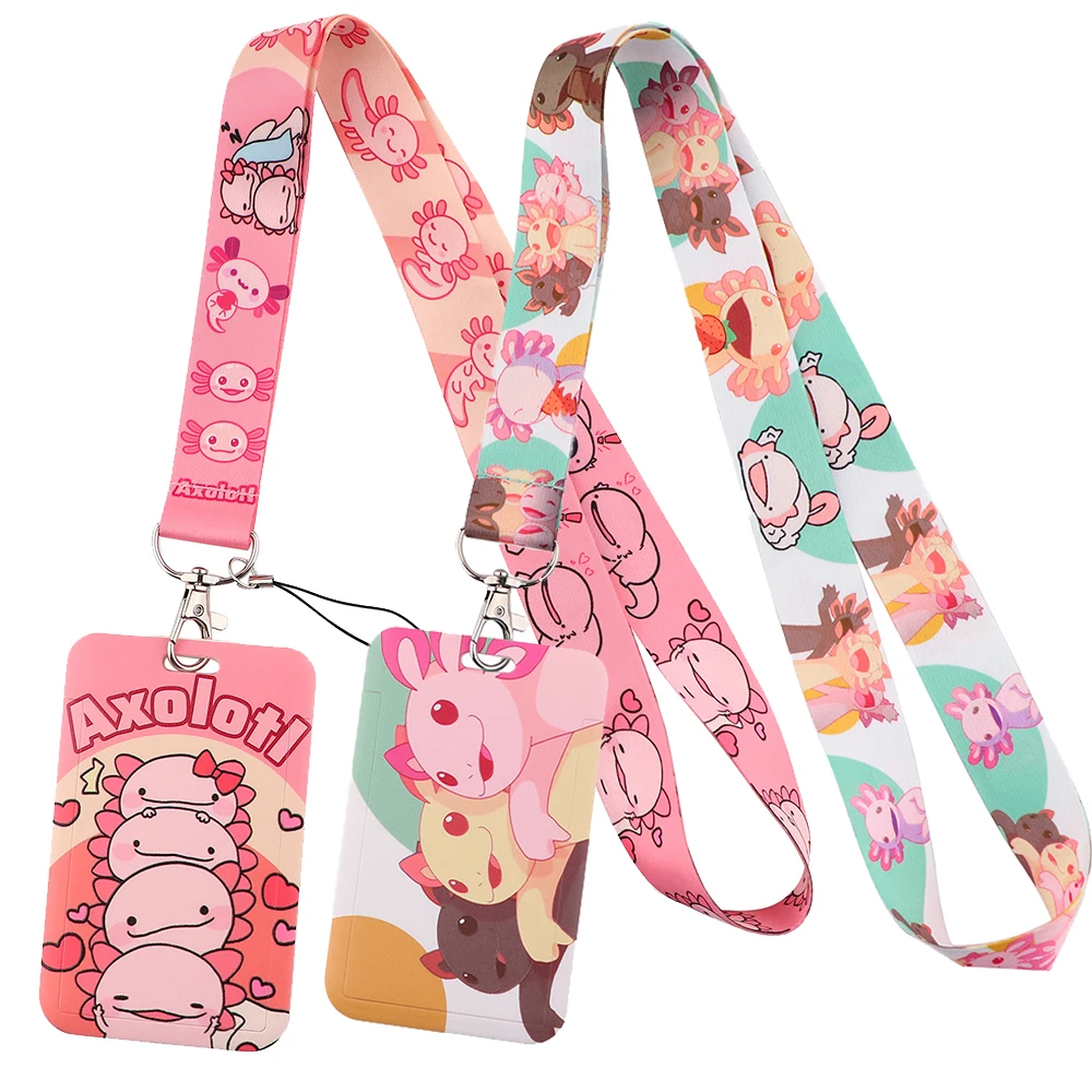 YL1075 Cute Baby Fish Axolotl Lanyard For Keychain ID Card Mobile Phone Badge Holder Key Ring Neck Straps Accessories