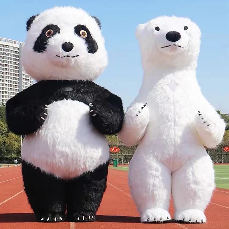 Costumes de cosplay de mascotte d'ours Krasnopolaire gonflable pour adultes, vêtements en fourrure de dessin animé en peluche, grande publicité de fête, beurre, 2m, 2.6m, 3m