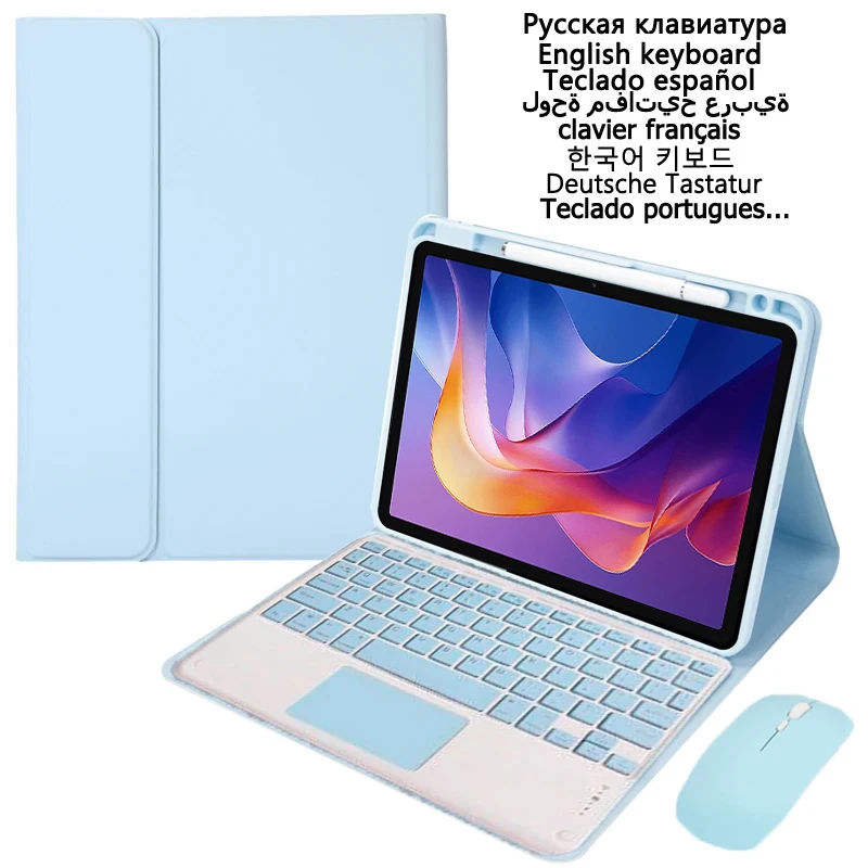 For Redmi Pad 2 Keyboard Case with Pencil Slot for Xiaomi Redmi Pad 2 2025 11 inch Stand Cover Touchpad Keyboard English Spanish