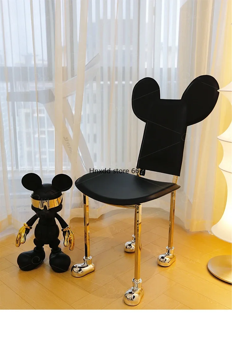 Medieval dining chair study children's stool Mickey Mouse back chair