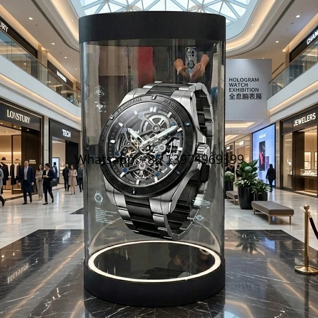 32 Inch 3D Holographic Cylinder Display Android System Interactive Hologram Tube Screen Showcase for Exhibition Museum Mall