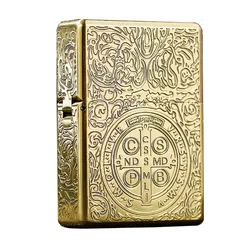 New Zorro 912 Retro High End Waterproof Sealed Armor Constantine Kerosene Lighter 3/5 Hinge Metal Petrol Lighter Men's Gift