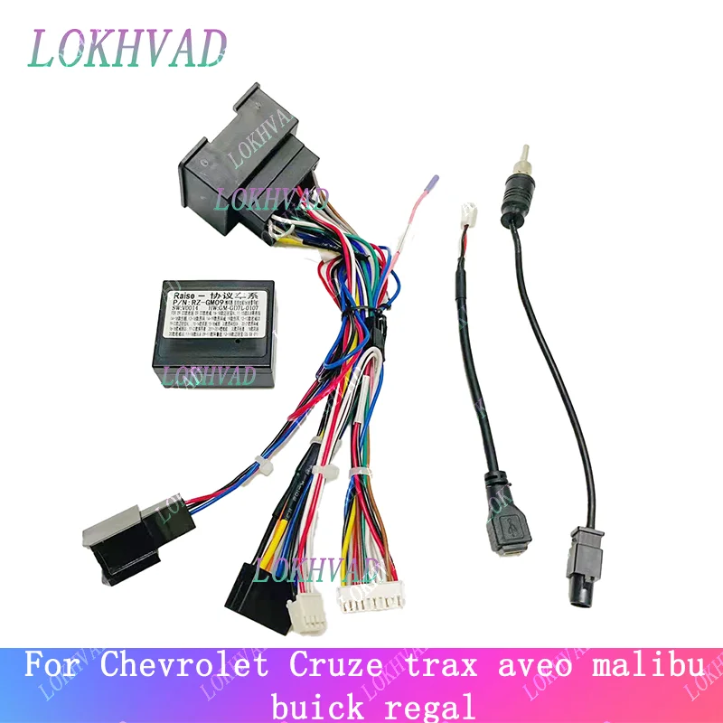 16PIN Android Radio Harness Wire For Cruze Chevrolet  Aveo Cobalt Orlando Trax Tracker Spark Beat Stereo Power Cable Canbus Box