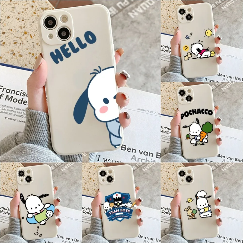 cute cartoon P-pochacco Phone Case For Iphone 11 13 14 Pro Max X Xr Xs Max Se2020 12mini White Cover Case