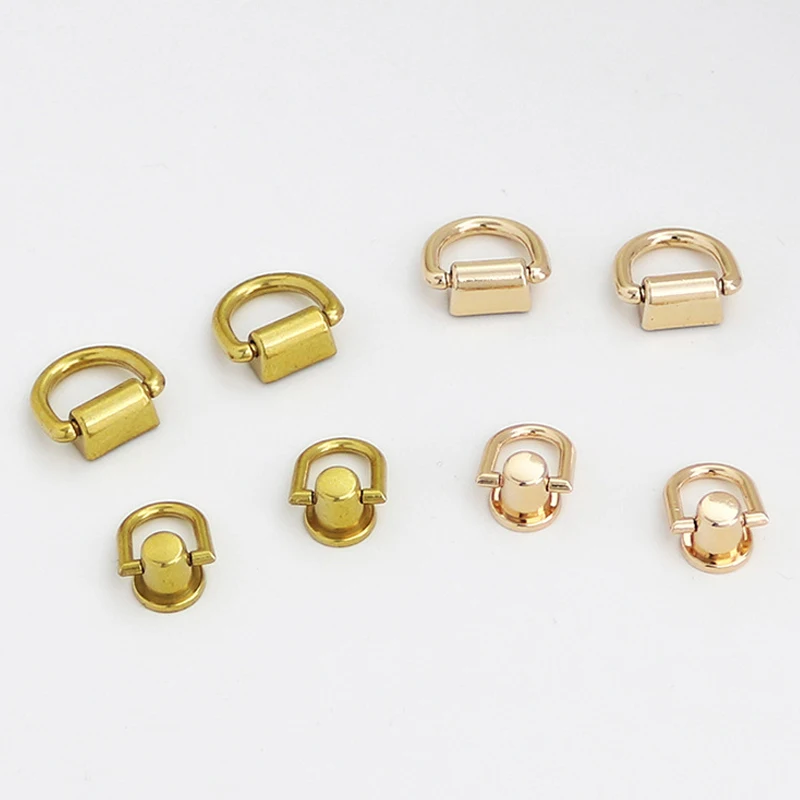 D-shaped Ring Bag Side Clip Buckles Retro Metal Double D Buckle Handbag Chain Handles Connector Bag Strap Hardware Accessories