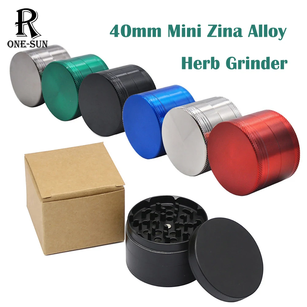 Imagem -02 - Mini Zinc Alloy Herb Grinder Medicine Mills Triturador Manual de Camadas Acessórios de Fumar para Presentes Fumante 40 mm 10 Pcs