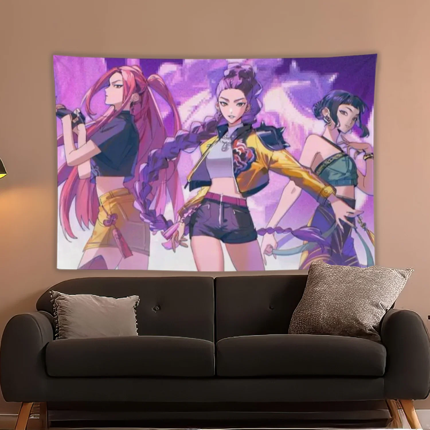 KPop الشيطان هنتر الكورية المطبوعة نسيج الكورية أنيمي مطبوعة نسيج عنبر نسيج المفروشات المنزلية عنبر نسيج