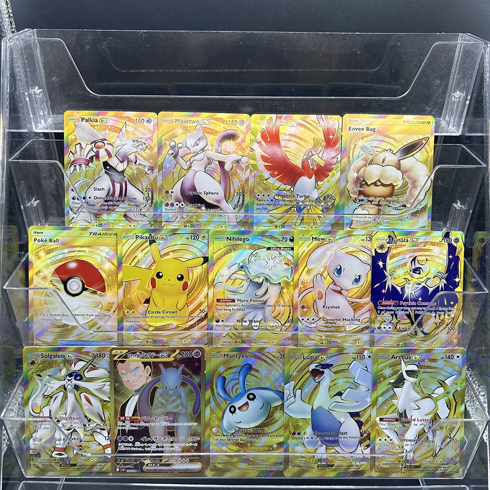 

DIY Cartoon PTCG TCG Collection Card Mewtwo Ex UR SV10 130/098 Team Rocket Japanese Foil Card Refractive Color Flash Child Gifts