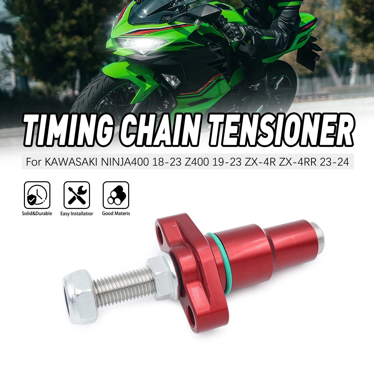 

Manual Timing Chain Cam Chain Tensioner For KAWASAKI NINJA400 2018-2023 Z400 2019-2023 ZX-4R ZX-4RR 2023-2024 12048-0111