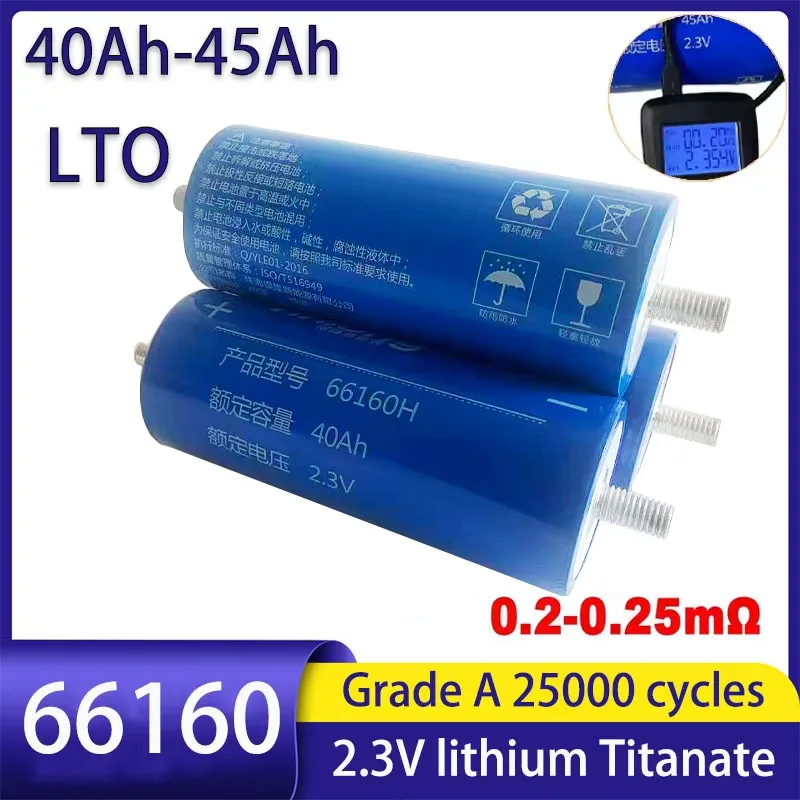 100% Original Yinlong 66160 2.3V 45Ah 45Ah LTO Lithium Titanate Battery 10C Discharge DIY 12V 24V Car Audio Solar System