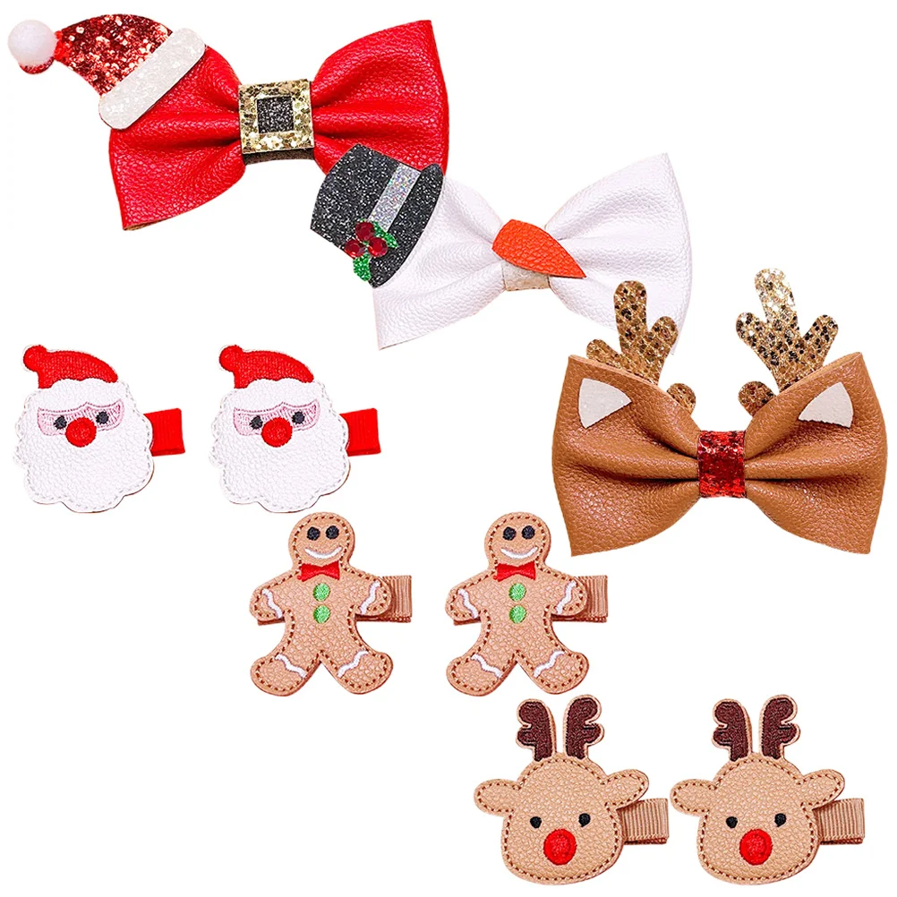 

9Pcs Christmas Hair Clips for Party Barrettes Bow Hair Accessories Antler Holiday Photo Props Christmas Barrettes
