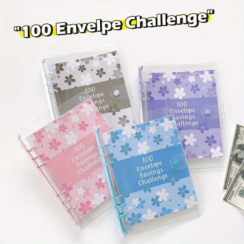 

100-конверт, переплет для экономии денег, система конвертов для наличных, планировщик бюджета, тетрадь, трекер для экономии денег, бесплатный органайзер для целей