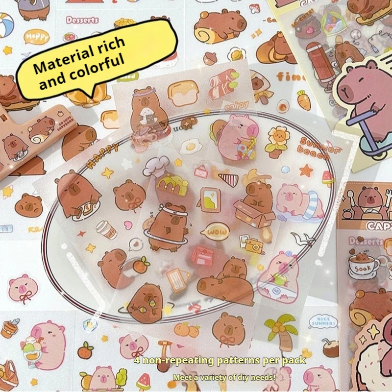 Kapibala Handheld Tent Set For Children DIY No Cutting Guka Cute Water Porpoise Decoration Sticker Painting