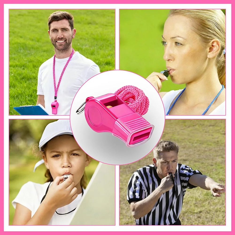 A07T-12 Pack Whistles With Mouthpiece Sport Whistles With Lanyard For Coaches, Referees And Officials, Loud Crisp Sound