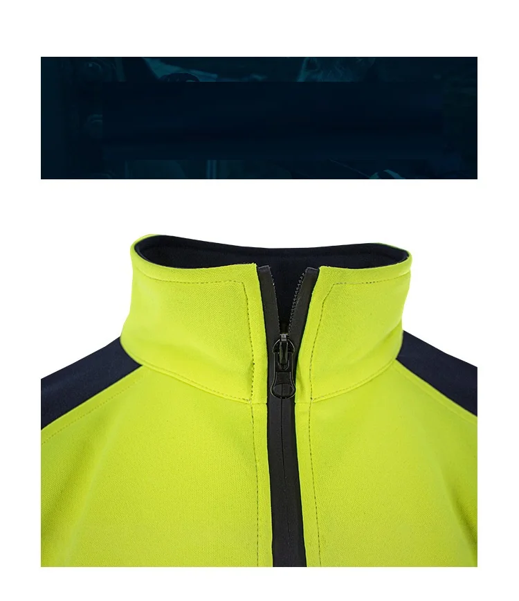 Men Hi Vis Viz Safety tops Security Pullover Hoodies High Visibility Workwear Warm fleece Reflective Sweatshirt Jacket Winter