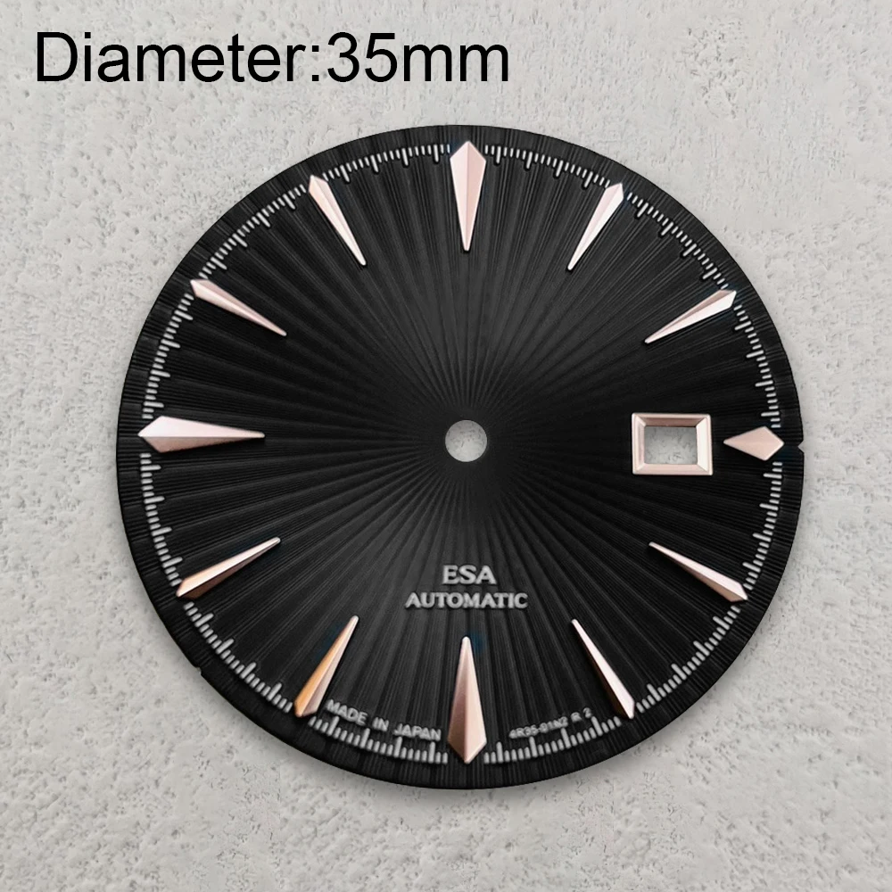 35mm S Logo Cocktail Dial Fit NH35/NH36 Movement High-Quality Vertical Grain Dial Watch Modification Accessories