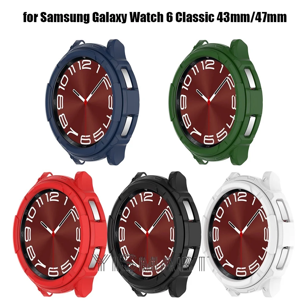 ฝาครอบเกราะสำหรับ Samsung Galaxy WATCH 6เคสป้องกัน TPU 43มม. 47มม. สำหรับ Galaxy Watch 3 4 CLASSIC 42มม. 46มม. 41มม. 45มม.