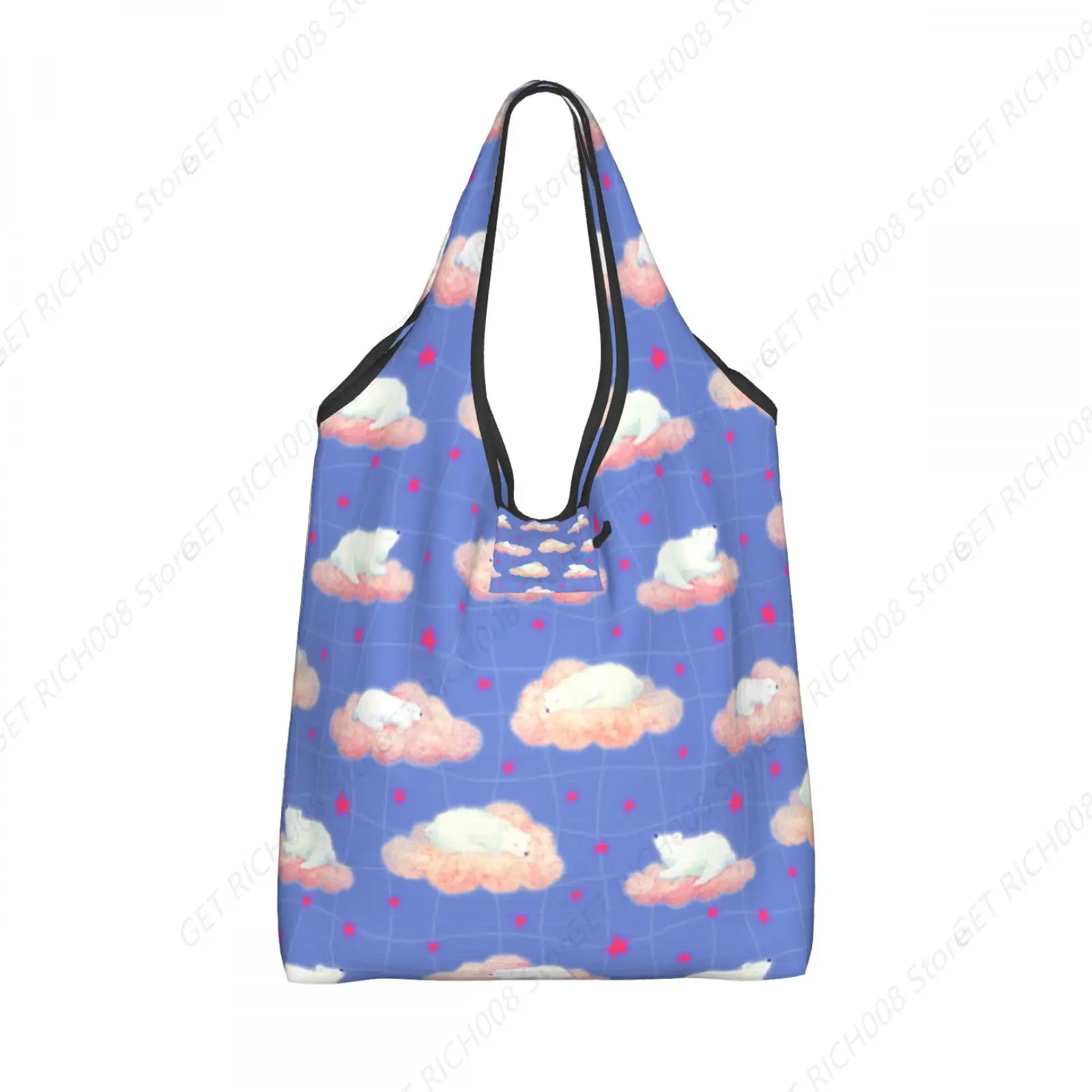 حقائب تسوق أنيقة Dreamy Cloud Dream قابلة للطي للجنسين مطبوعة للمتسوقين في الهواء الطلق